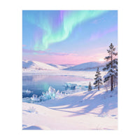 Northern Lights, Aurora Sky, Arctic Landscape, Aurora borealis, Snow Fall (Print Only)