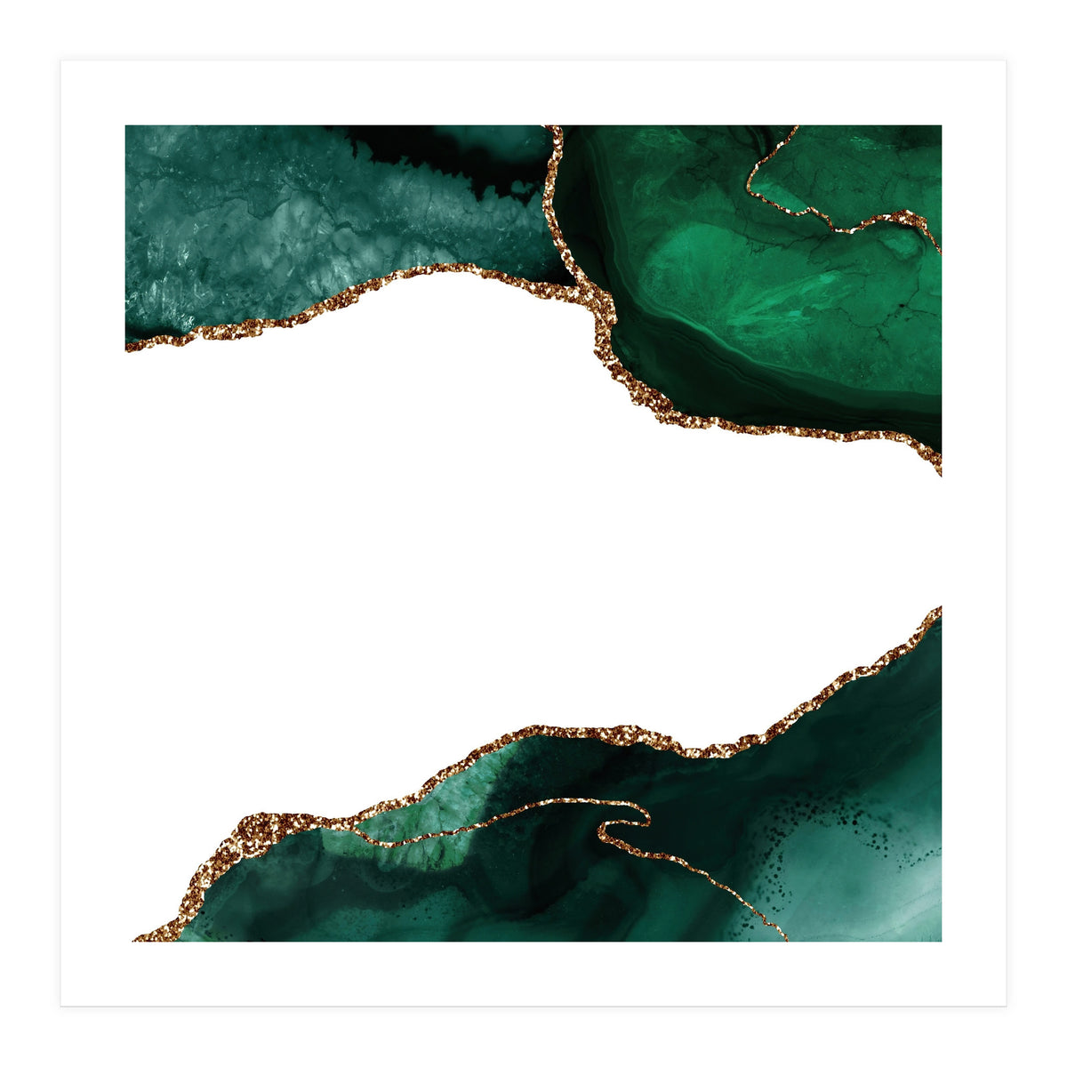 Emerald & Gold Agate Texture 11 (Print Only)