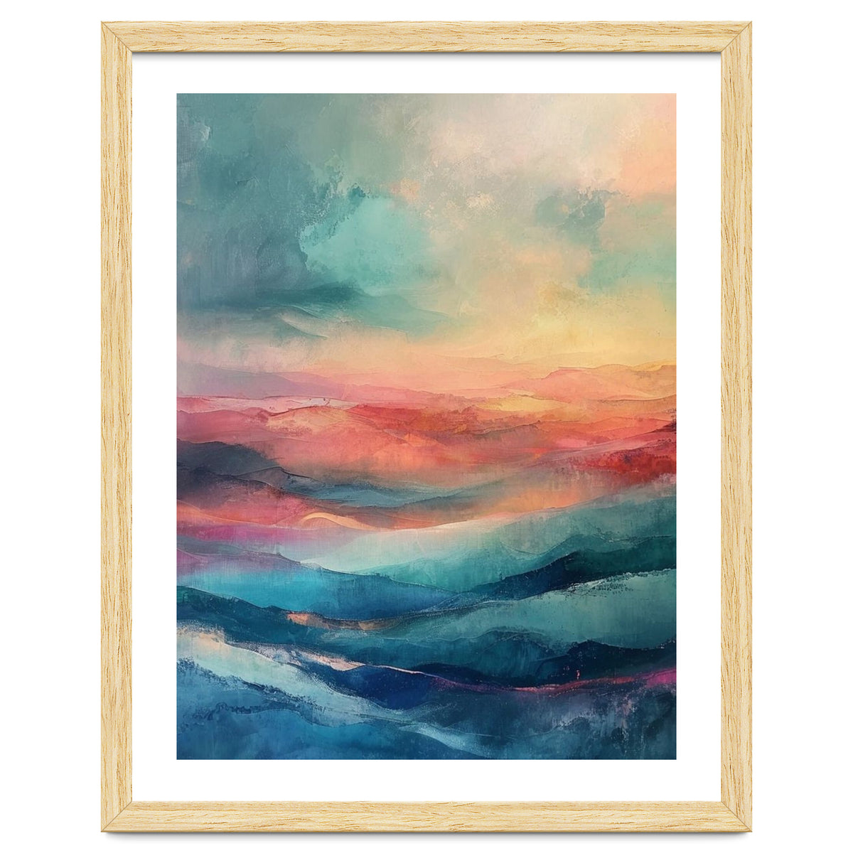 Ethereal Abstract Mountain Mist Painting