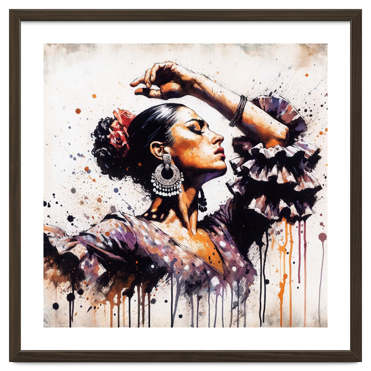 Watercolor Flamenco Dancer #1