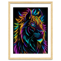 Lion Colored Neon Art