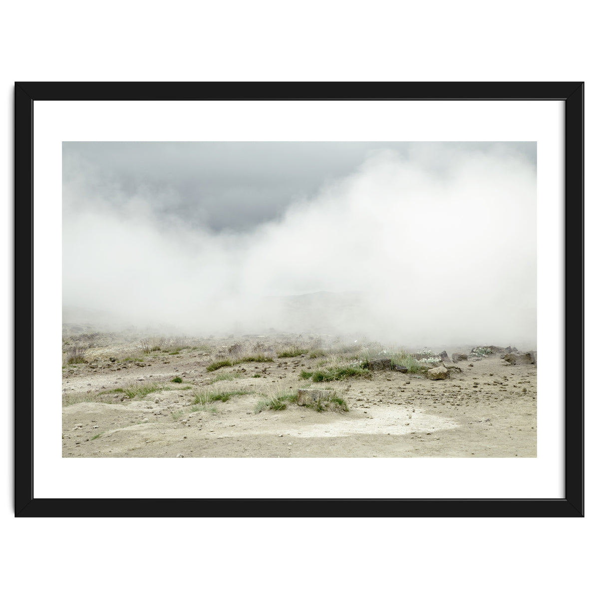 Landscape covered by hot spring steam - Iceland