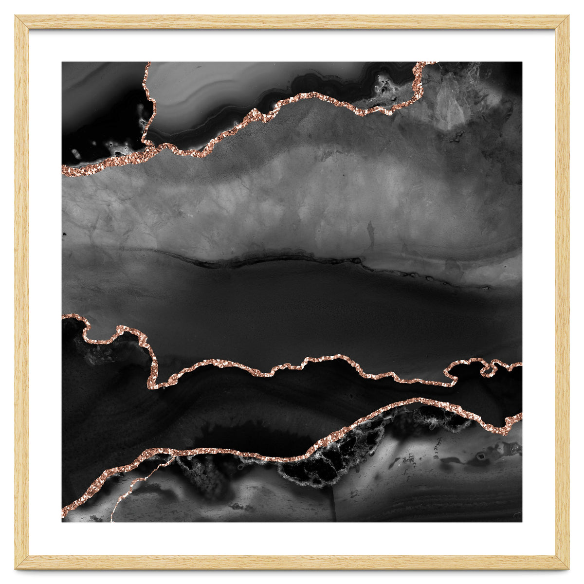 Black & Rose Gold Agate Texture 02