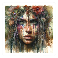 Wild Bloom Druid Woman Portrait (Print Only)