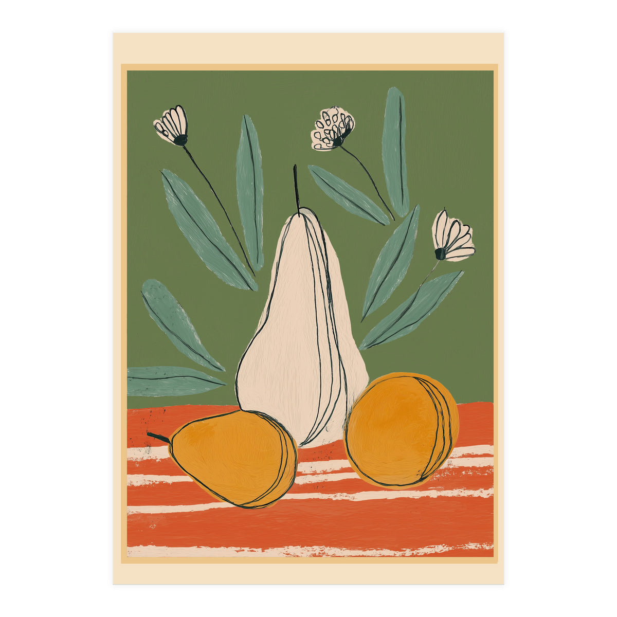 Abstract Pear Still Life (Print Only)