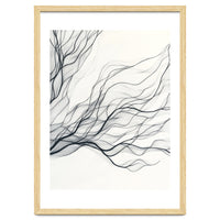 Abstract Black Branching Lines Flowing
