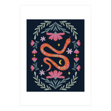 Cute Floral Snake (Print Only) thumbnail
