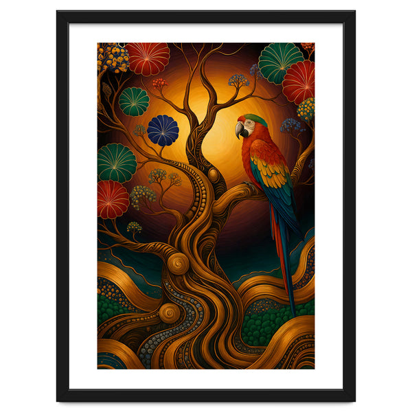 Parrot in Retro Contemporary Aesthetics