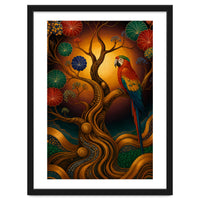 Parrot in Retro Contemporary Aesthetics