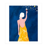 Pour Me Some Magic, Moon Stars Night Sky, Bohemian Woman Positivity Hope Miracle, Wine Holidays New Years Eclectic Gifts (Print Only) thumbnail