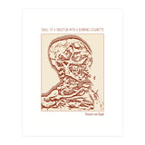 Skull Of A Skeleton With A Burning Cigarette (Print Only) thumbnail