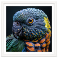 Close Up Portrait Of A Colorful Parrot's Face