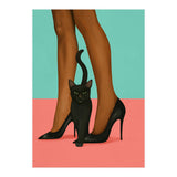 Woman In Heels With Black Cat (Print Only) thumbnail