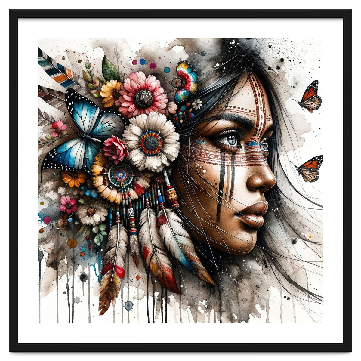 Watercolor Native American Woman #2