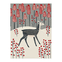 Fawn in a Winter Landscape (Print Only)