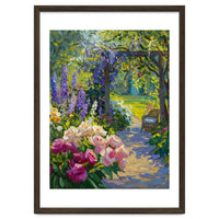 Serene Summer Garden Path Oil Painting