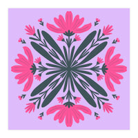 Magenta mandala flowers (Print Only)