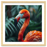 Close Up Of A Vibrant Orange Flamingo Bird thumbnail