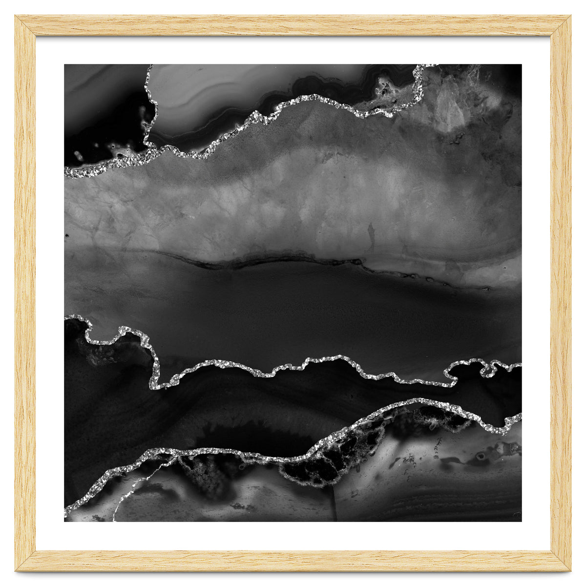 Black & Silver Agate Texture 02