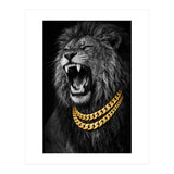 Bejweled hyper-realistic lion photography,diamond fangs portrait (Print Only) thumbnail