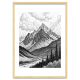Majestic Alpine Mountain Range Sketch thumbnail