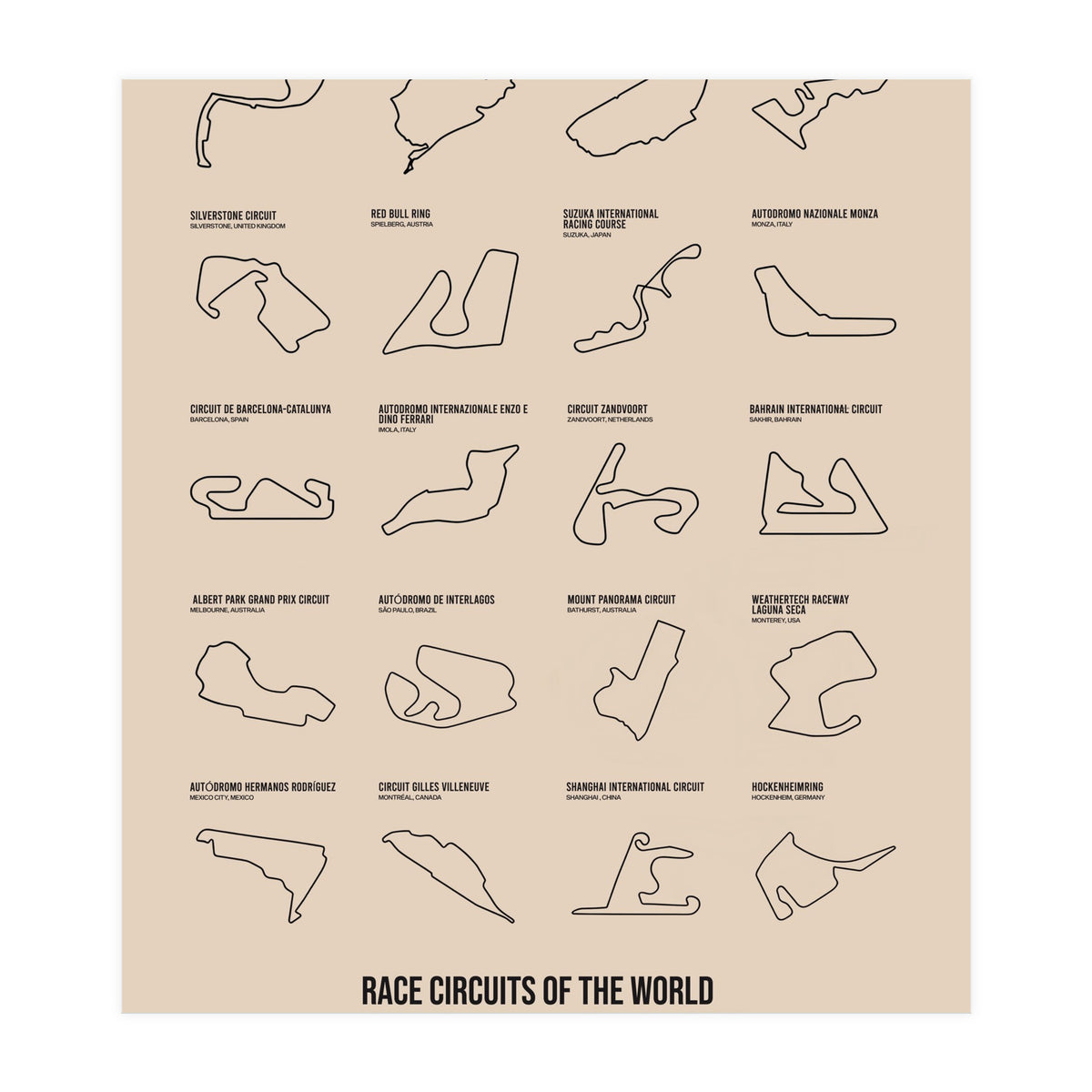 Grand Prix Formula One Circuits Racing Car (Print Only)