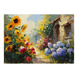 Vibrant Summer Cottage Garden Oil Painting (Print Only) thumbnail