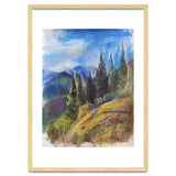 Pastel drawing of an Alpine Pine Forest thumbnail