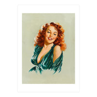 Portrait Of A Redhead Pinup Woman (Print Only)