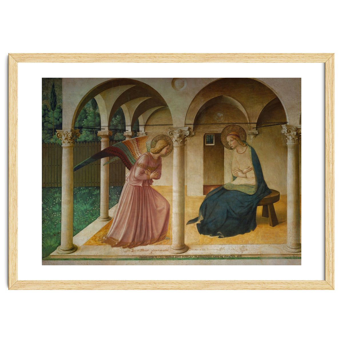 The Annunciation. Fresco in the former dormitory of the Dominican monastery San Marco, Florence.