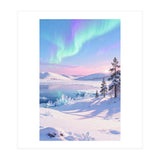 Northern Lights, Aurora Sky, Arctic Landscape, Aurora borealis, Snow Fall (Print Only) thumbnail