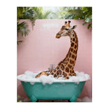 Giraffe in Bathtub, Whimsical Bathroom Art (Print Only) thumbnail