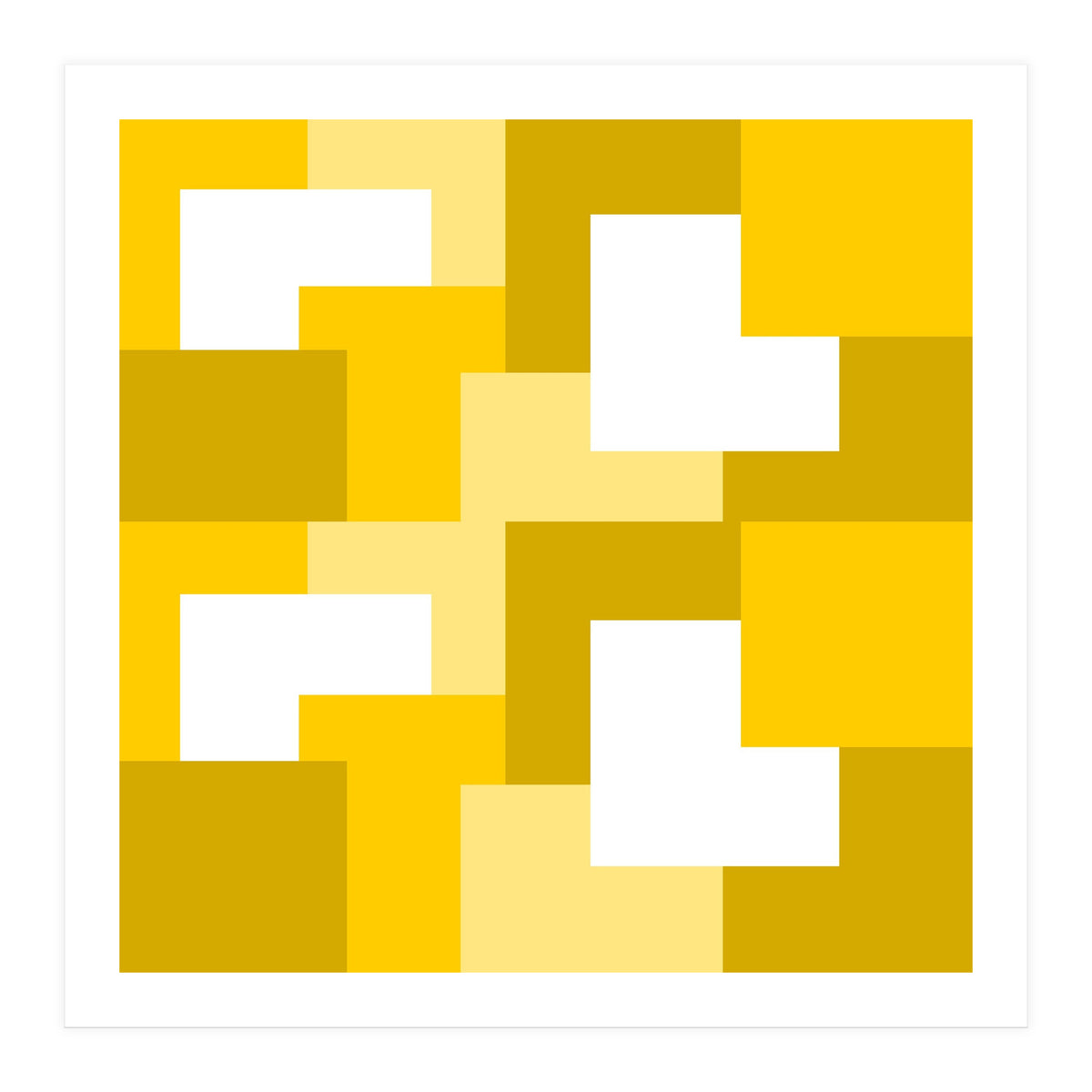 Yellow Abstract Square Tiles Pattern (Print Only)