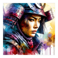 Samurai Asian Warrior Woman Portrait (Print Only)