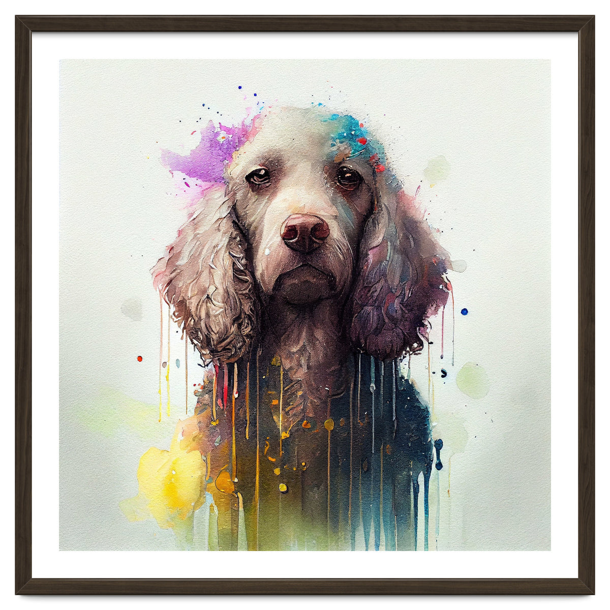 Watercolor Poodle Dog