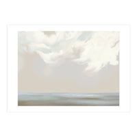 Abstract muted sea and clouds oil painting  (Print Only)