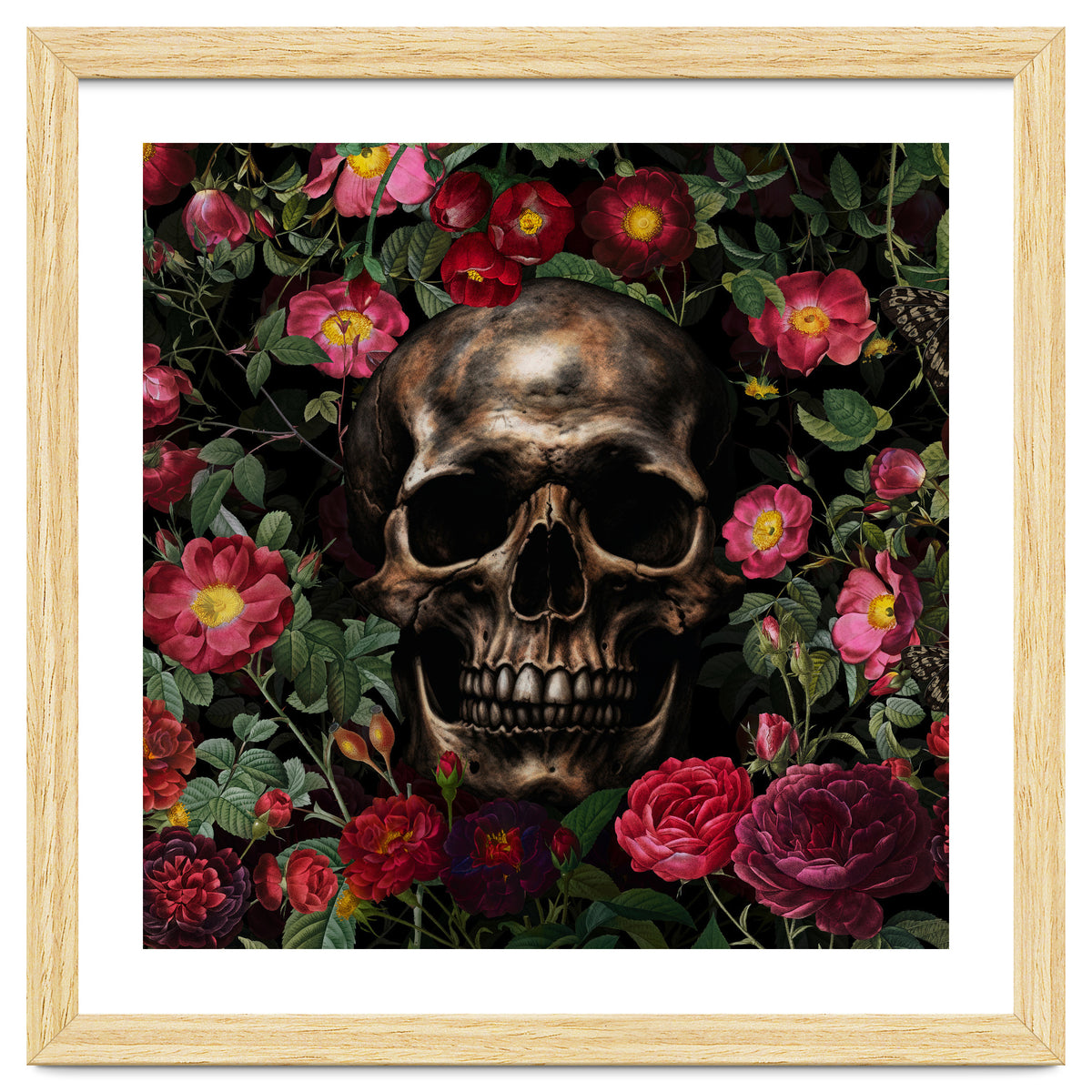 Baroque  Skull And Roses Night Garden 1