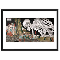 Utagawa Kuniyoshi – Mitsukuni Defying the Skeleton Specter (1910) | Dramatic Japanese Ukiyo-e Masterpiece
