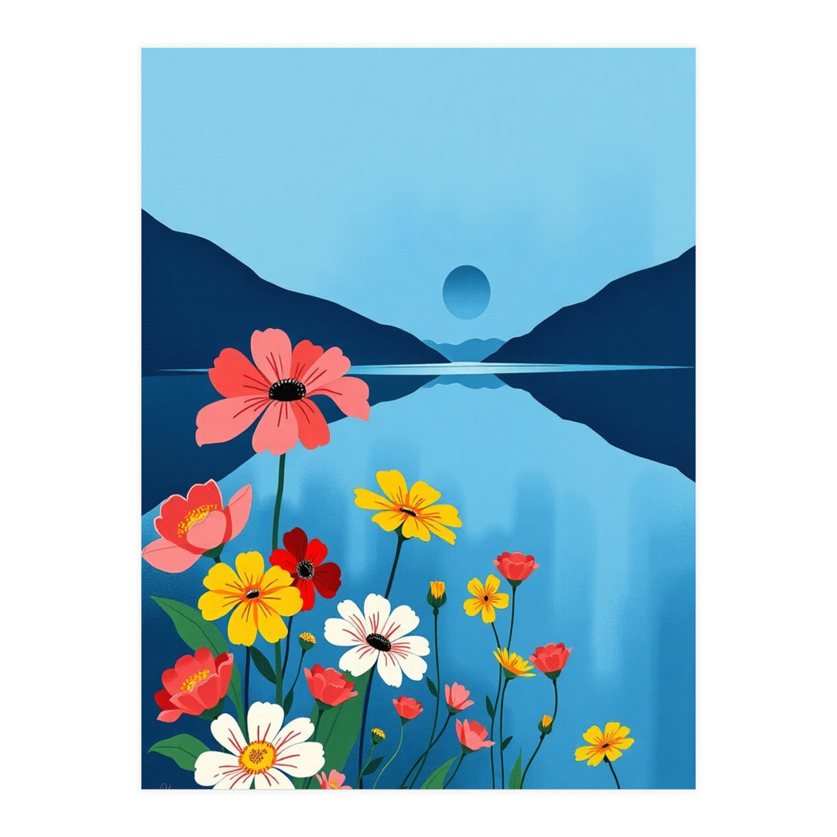 Floral Lake Calm (Print Only)