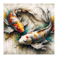 Watercolor Koi Fish Pair (Print Only)