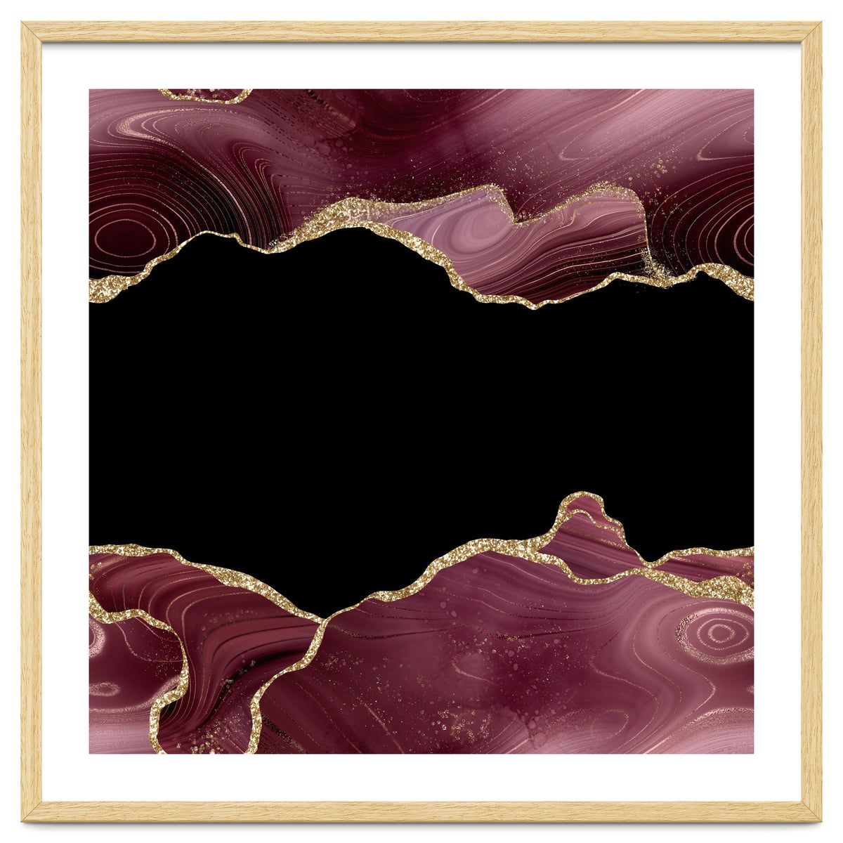 Burgundy & Gold Glitter Agate Texture 04