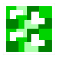 Green Abstract Square Tiles (Print Only)