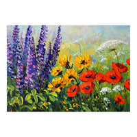 Radiant Summer Wildflower Meadow Oil Painting (Print Only)