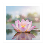 Ethereal Lotus Bloom: Serene Botanical Reflection (Print Only) thumbnail