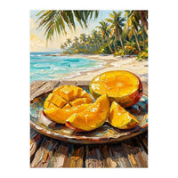 Tropical Mango Beach Oil Painting  (Print Only)