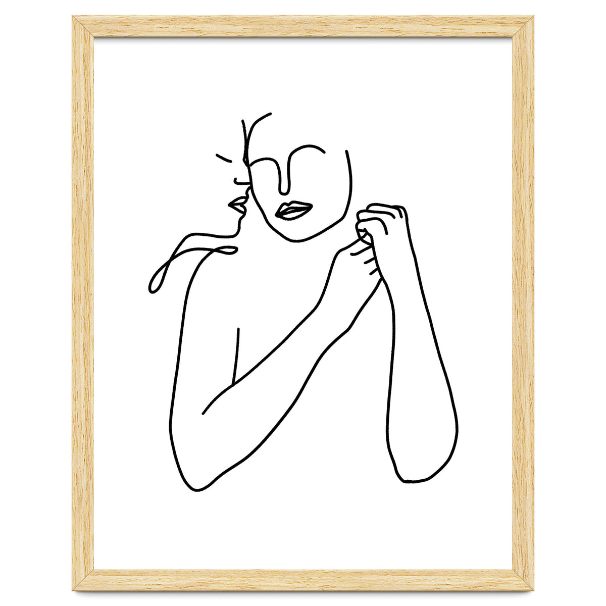 Eternally Connected, Abstract Line Art Love, Sketch Drawing Minimal, Eclectic Human Couple Connection Minimalism Concept