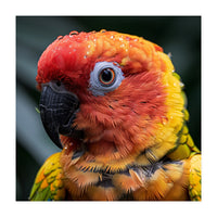 Sun Conure Parrot Bird With Water Droplets (Print Only)