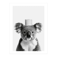 Koala, Toilet Paper Crown, Cute Animal Bathroom Art (Print Only)