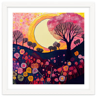 Folk Sunset Over Floral Hills