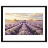 Provençal Sunset: Lavender Field Landscape